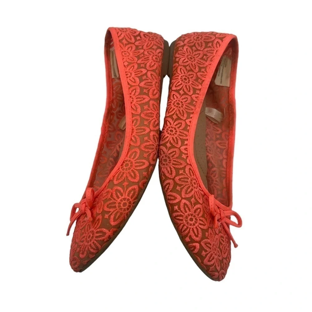Cherokee Hot Pink Lace Slip On Ballet Flats Size 5 Girl's